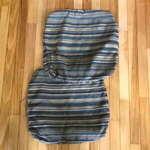 2 Striped Pillow Shams, Blue, Gold, & Brown